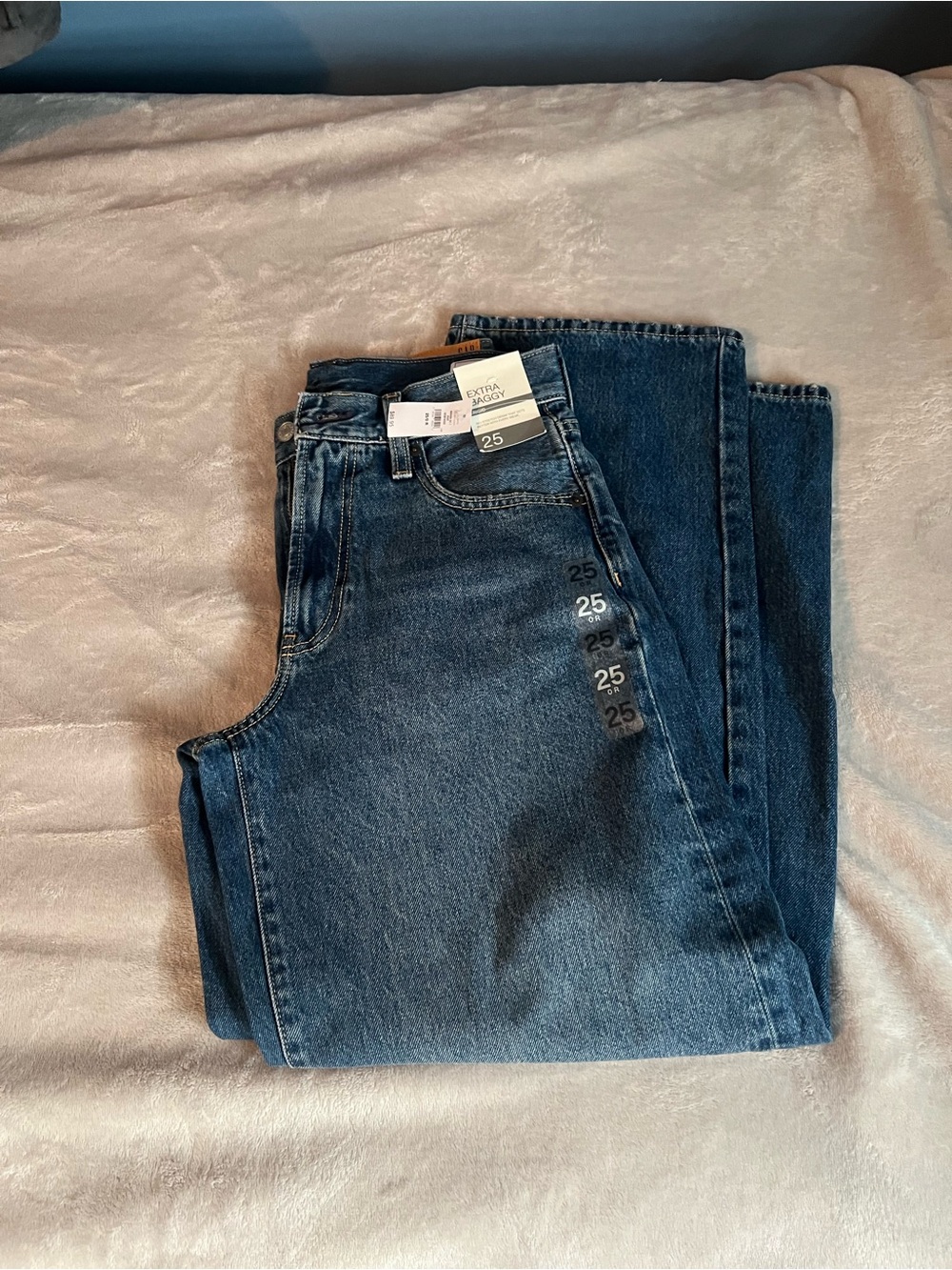 Hailey Bieber 96 GAP Extra Baggy Blue Denim Jeans - 25
